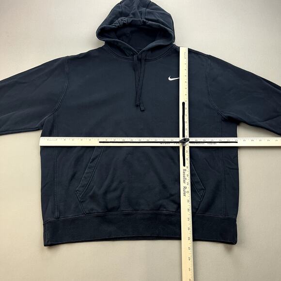 Nike Hoodie Sweatshirt Mens Large Black Pullover Swoosh Logo Sportswear Athletic - Picture 7 of 10